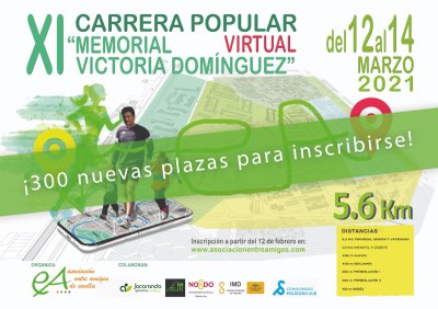 300 nuevos dorsales disponibles para la IX Carrera Popular Memorial Victoria Domínguez Virtual