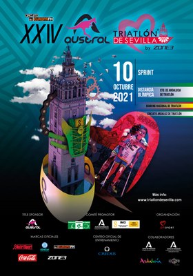 Cartel del XXIV Triatlón de Sevilla 2021
