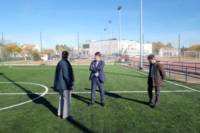 El delegado de deportes, David Guevara, en una visita a las renovadas instalaciones del Centro Deportivo San Jerónimo.