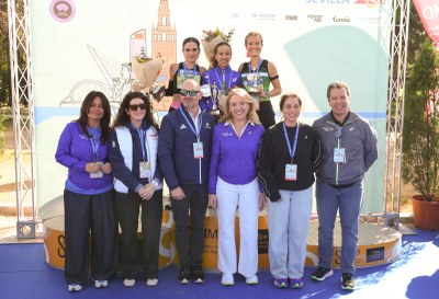 Tres primeras españolas del Zurich Maratón de Sevilla 2026, con la sevillana Alejandra Flores en 3ª posición.