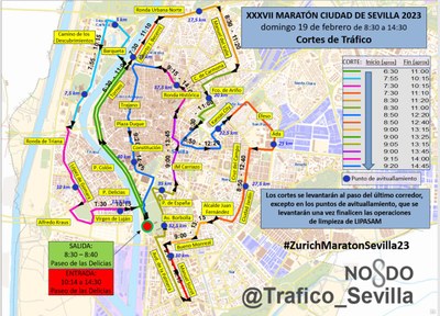 Plan especial de movilidad con motivo del Zurich Maratón de Sevilla