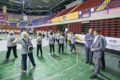 David Guevara, delegado de deportes, durante el Encuentro Deportivo de Mayores celebrado en el CD San Pablo